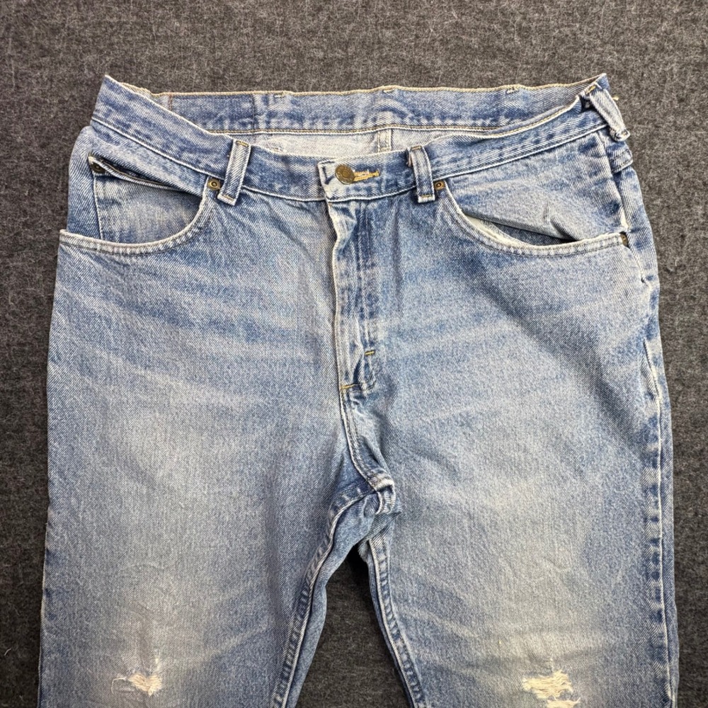 Riders by Lee Jeans Mens 36x29 Blue Distressed Straight Leg Denim‎ Y2K Fit 34x29 - Picture 3 of 12